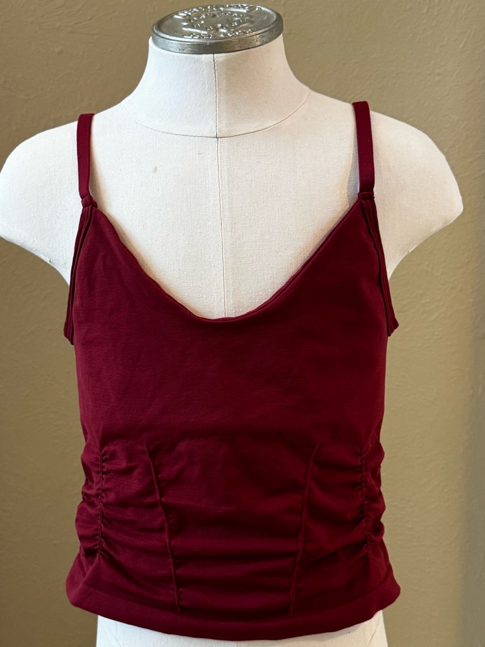 Free People Women’s Burgundy Ruched Tank Top
